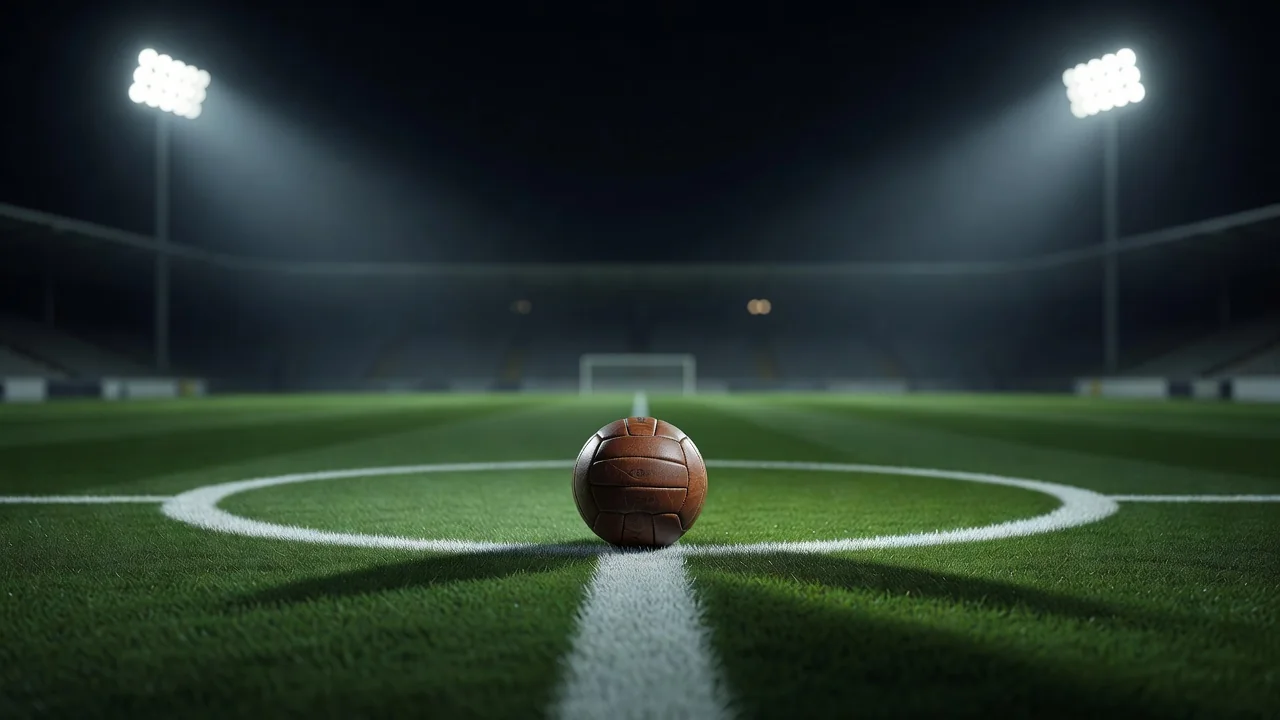 Tungi markaziy nuqtada turgan futbol to'pi